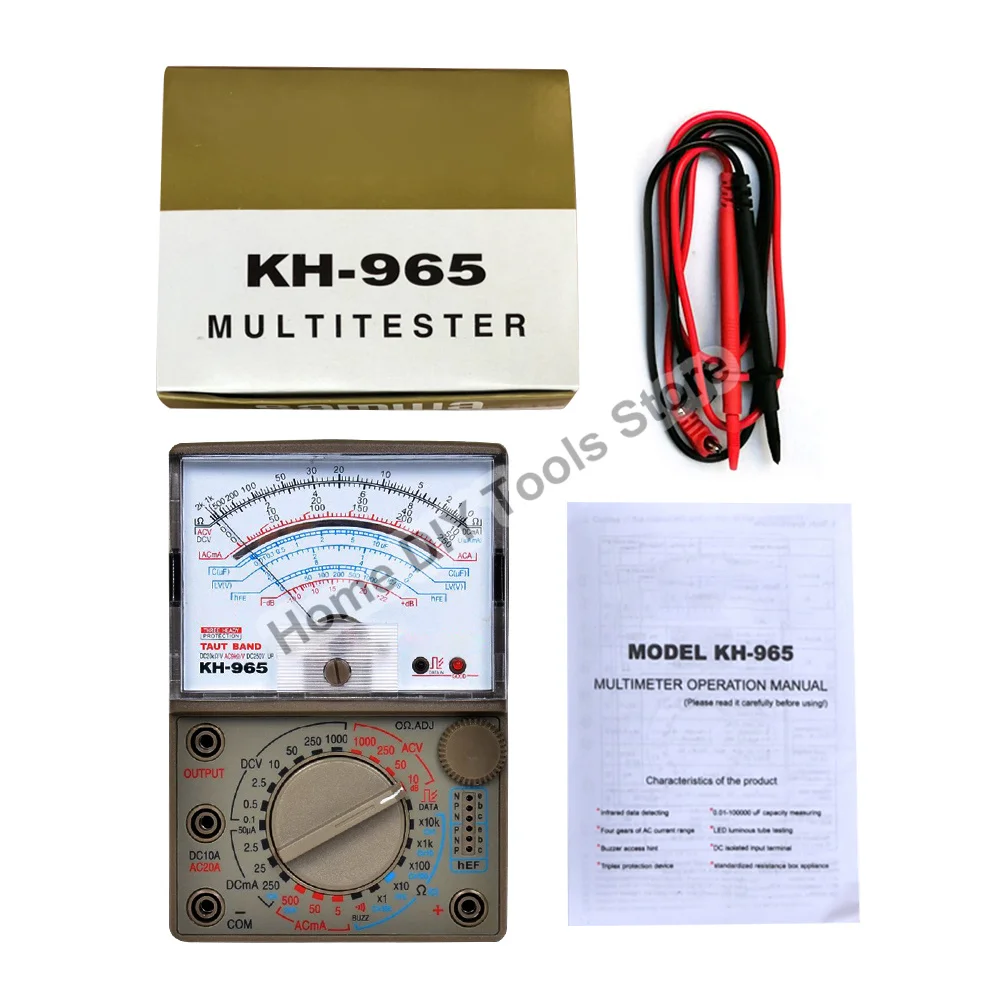 Analog Multimeter Universal Meter Pointer Display Electrical Tester AC DC Voltage Current Resistance with Test Pen Buzzer