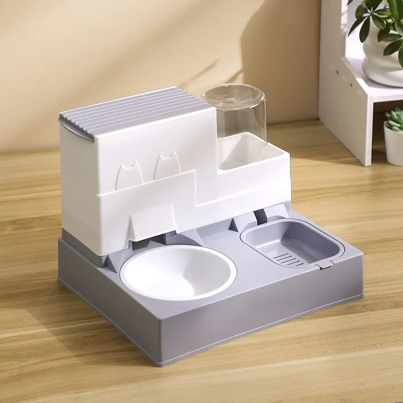 Title 4, Pet Feeder 2-in-1 Pet Feeding Bowl Dog Cat Auto...