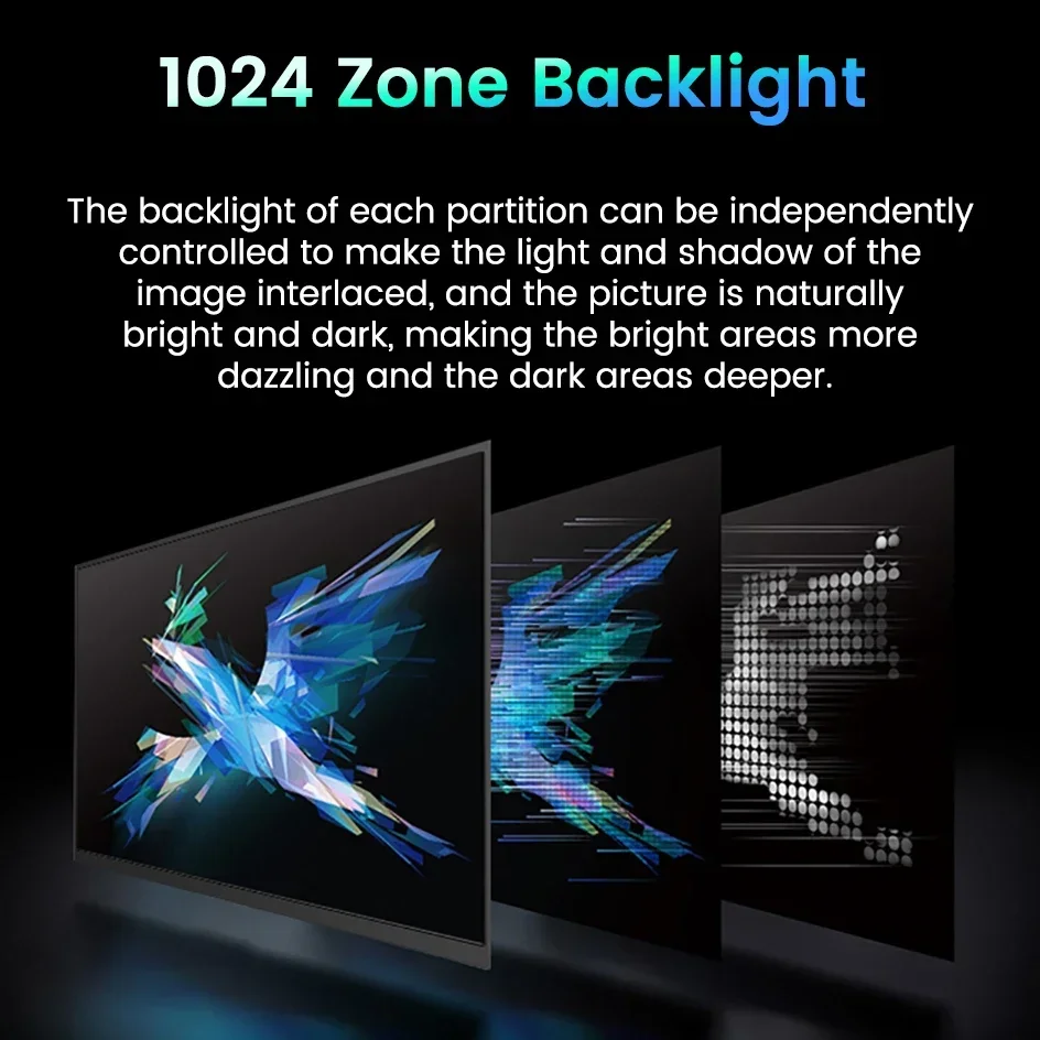 16인치 2.5K 240Hz 미니LED 휴대용 모니터 2560*1600 1200니트 100%DCI-P3 HDR IPS 스크린 게이밍 디스플레이 (PC, Xbox, PS4/5, Switch용)