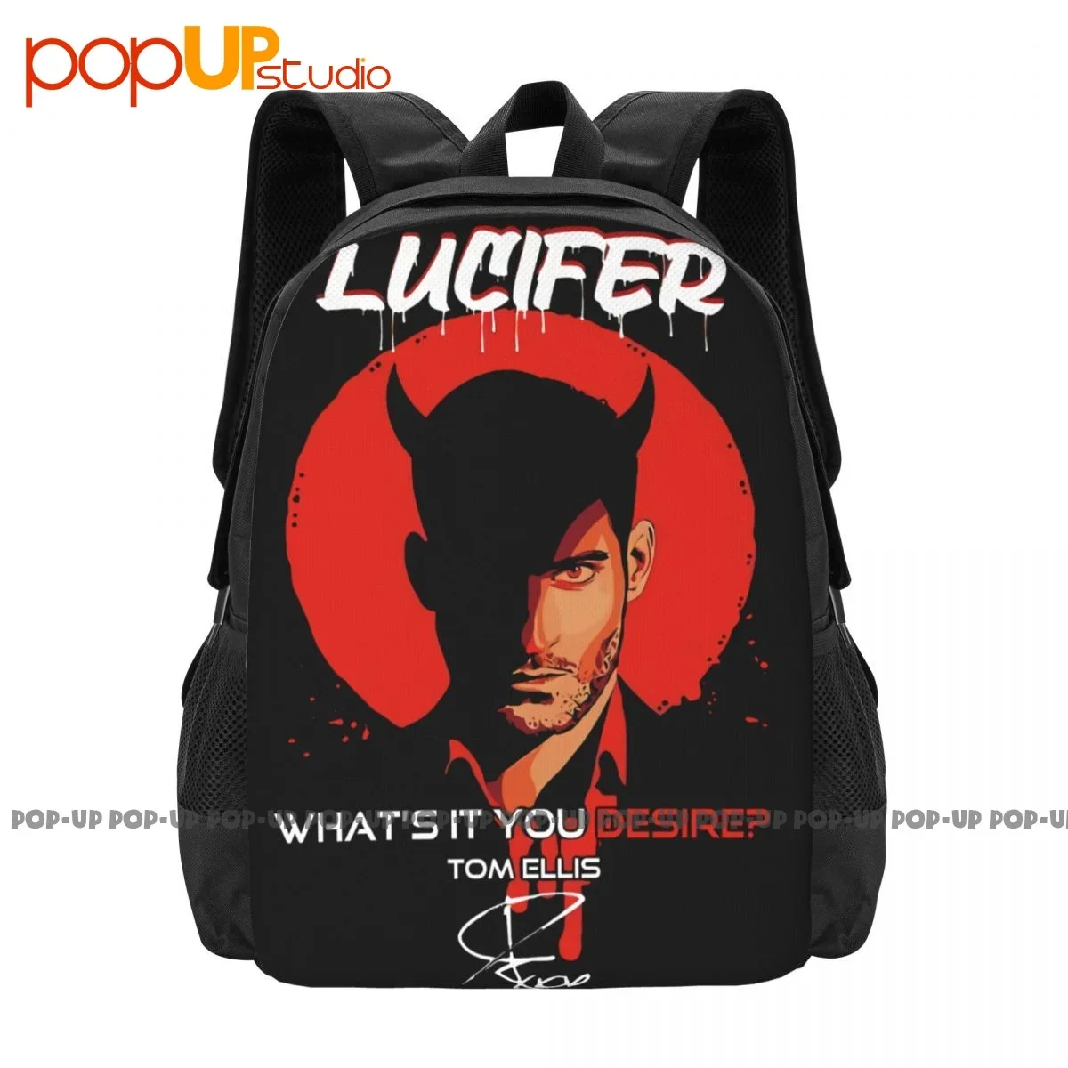 Lucifer Whats It You Desire Lucifer Morningstar Tom Ellis Zaino Pieghevole Di Grande Capacità Di Grande Capacità