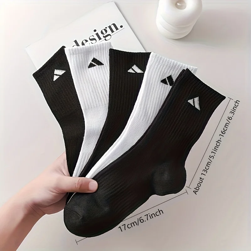 Calcetines deportivos para hombre 20 piezas/10 pares, calcetines deportivos transpirables blancos y negros, calcetines c