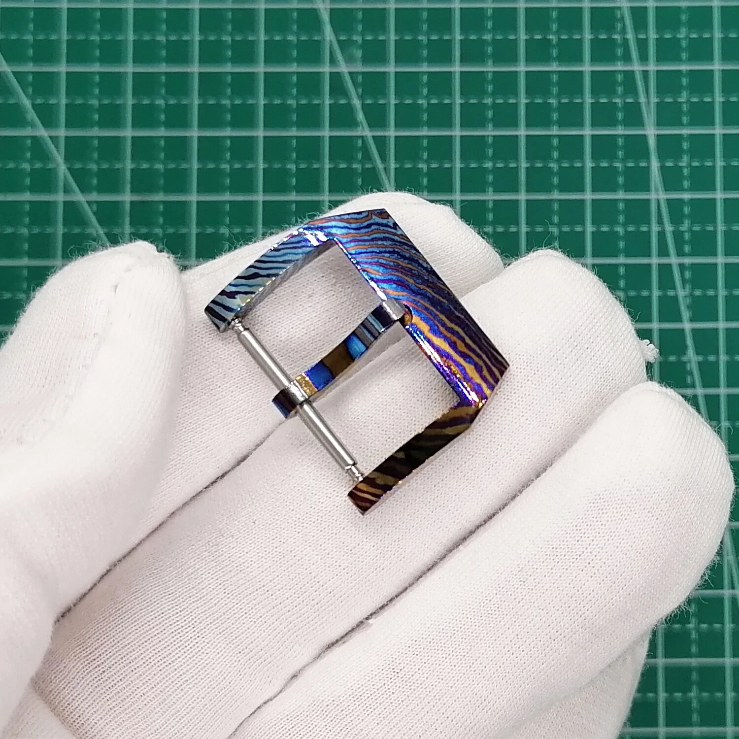 1 Piece Handmade Classic Titanium Damascus Watch Buckle Watch Band