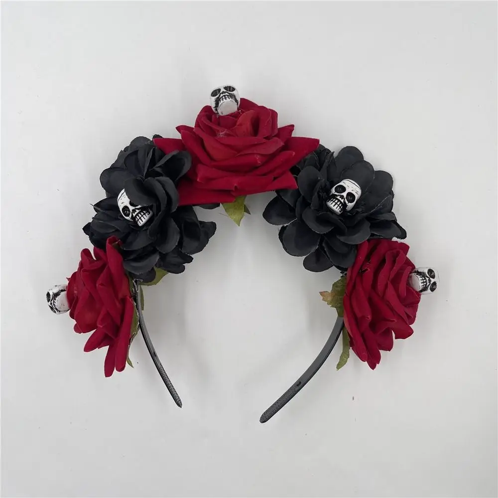 Mode Mexikanische Rose Blume Krone Stirnband Party Kostüm Foto Requisiten Tag der Toten Kopfschmuck Boho Halloween Kopfbedeckung für Frauen – Detail 11