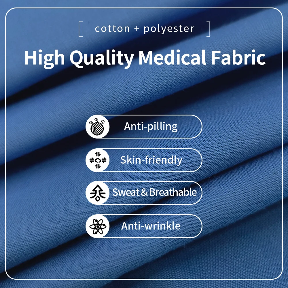 Medical Scrubs High Quality Solid Color Nursing Scrubs Tops Women Uniforms Pet Clinic Nurse Blouse Medical Doctor Work Clothing