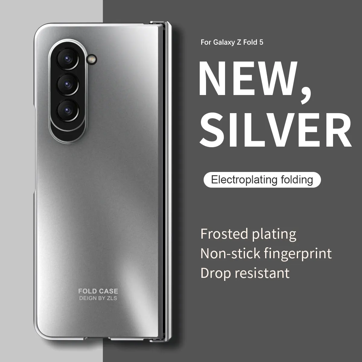 Galvanizēts telefona maciņš priekš Samsung Galaxy Z Fold 5 4 3 5G eņģes plastmasas vāciņš ar priekšējo ekrāna aizsargstiklu_voghion.com