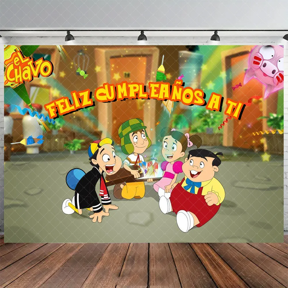 Cartoon Dennis die Menace Thema Party Dekorationen El Chavo del Ocho Thema Grüne Luftballons Hintergrund Kind Geschenke Kuchen Topper Banner – Detail 10