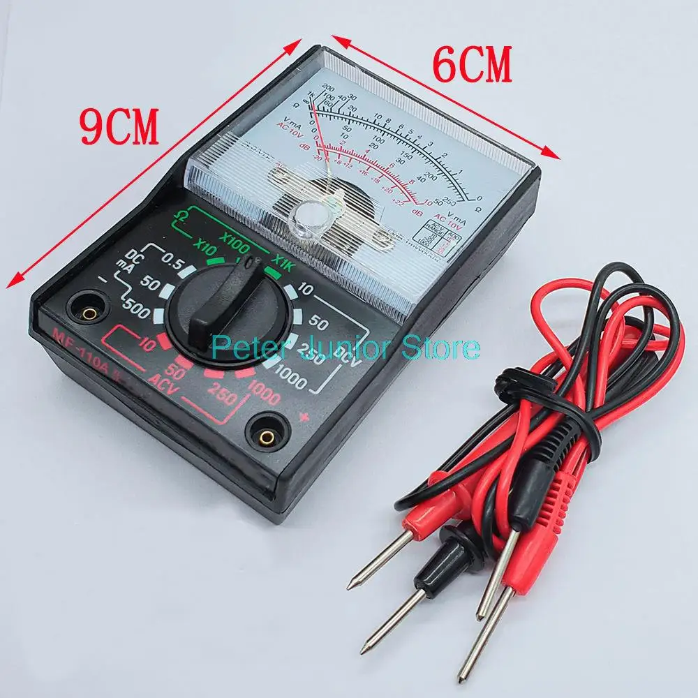 Mf110 Ohmmeter Voltmeter Pocket Analog Multimeter Tester Instrument
