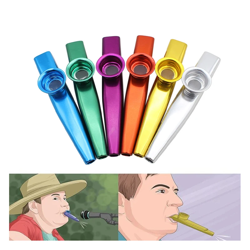 

New Metal Kazoo Harmonica Mouth Flute Kids Party Gift Musical Instrument Professional Performce Diaphragm Guitar Ukulele Lovers