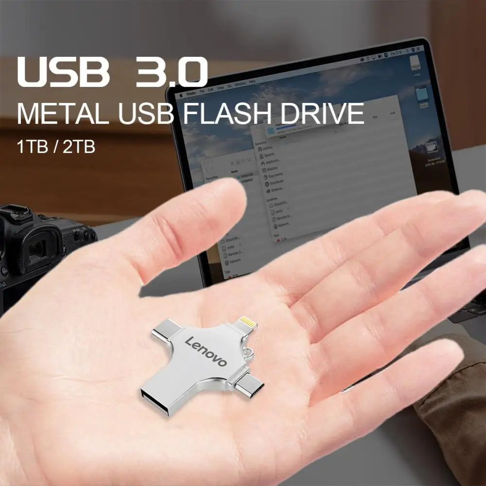Usb Flash Drive Lenovo Android 2TB Lightning OTG 1TB Silver TYPE-C 4 in 1 Micro USB 3.0 For PC