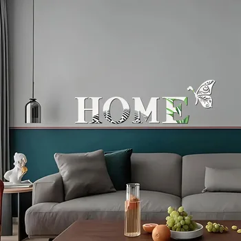 HOME Home Logo 3D Mirror Wall Sticker, Entrance Decoration, Home Decoration 4