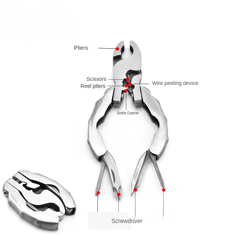 Universal Pliers Hand Tools Multifunctional Pliers Mini Pliers Multifunctional Tools Pocket folding pliers Multi Tool Plier Mini Portable Folding Multi-functional Plier Clamp Keychain Hiking Camping 1PC / 2PCS
