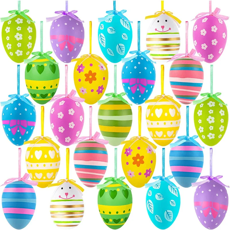 

12PCS Printed Easter Eggs Empty Stuffers Fillable Plastic Eggs Bulks Easter Basket Filling Party Favors Classroom Prize Supplies