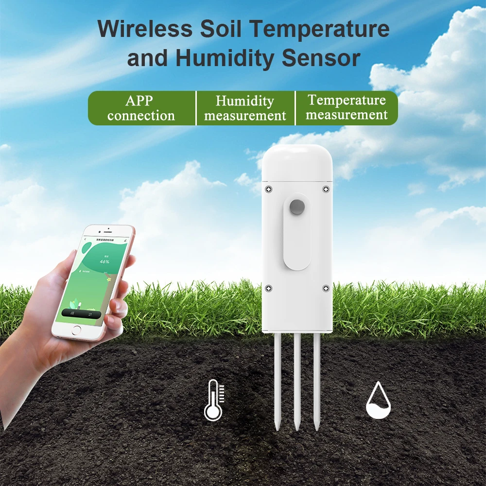 Tuya Zigbee Soil Tester Temperature and Humidity Meter Waterproof Thermohygrometer Garden Automation Irrigation Detector Soil Moisture Sensor Soil Moisture Meter