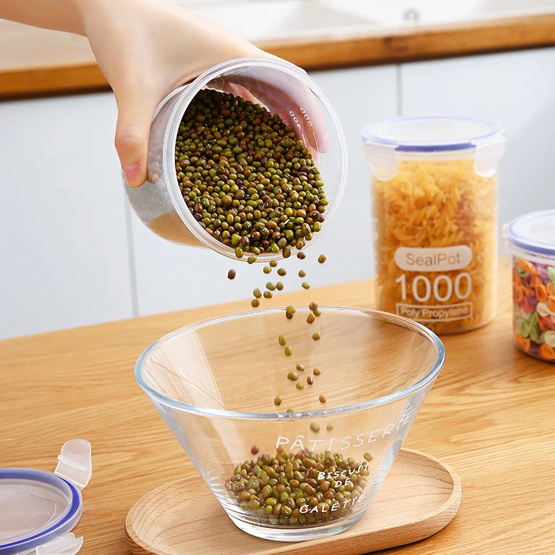 Kitchen Multigrain Snack Sealed Transparent Storage Box Dried Fruit Dried Goods Jar Drawer Storage Household Seasoning Jars