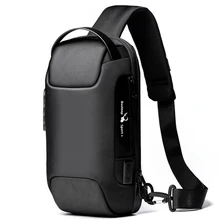  Men's Waterproof USB Oxford Crossbody Bag Anti-theft Shoulder Sling Bag Multifunction Short Travel Messenger Chest Pack For Male 