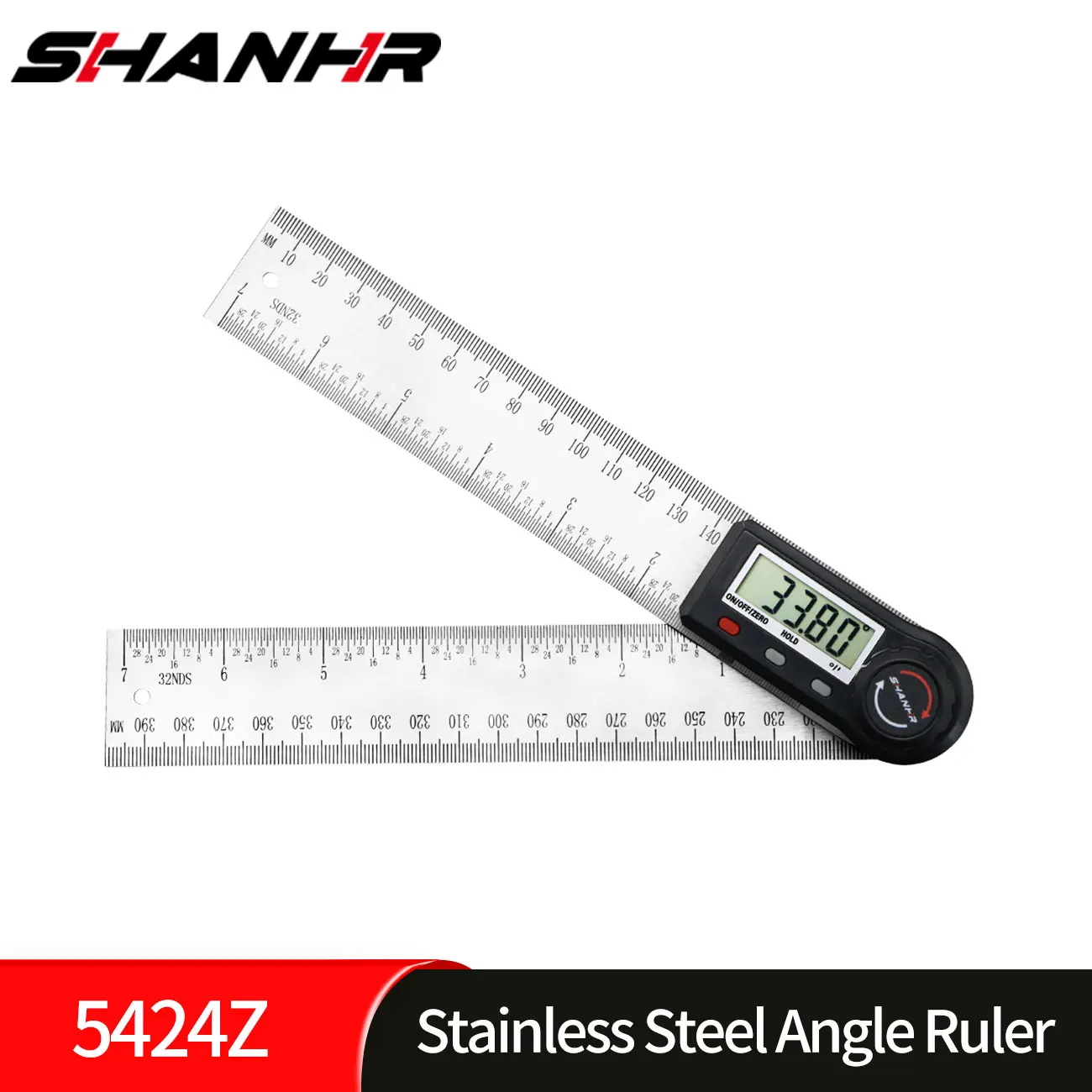 SHANHR 디지털 앵글 파인더 각도기 스테인레스 스틸, 200/300mm 각도자..