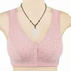 Nursing Bra Soft Cotton Without Steel Ring Maternity Middle-Aged And Elderly Front Button Bra Vest Type Front Button Bra 6