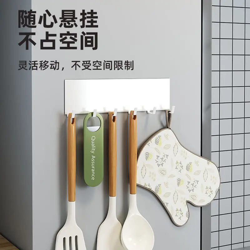 Magnetic Refrigerator Shelves Kitchen Wall Mounted Side Refrigerator Storage Rack Six Hooks Tissue Storage Multi-Purpose Hooks 2