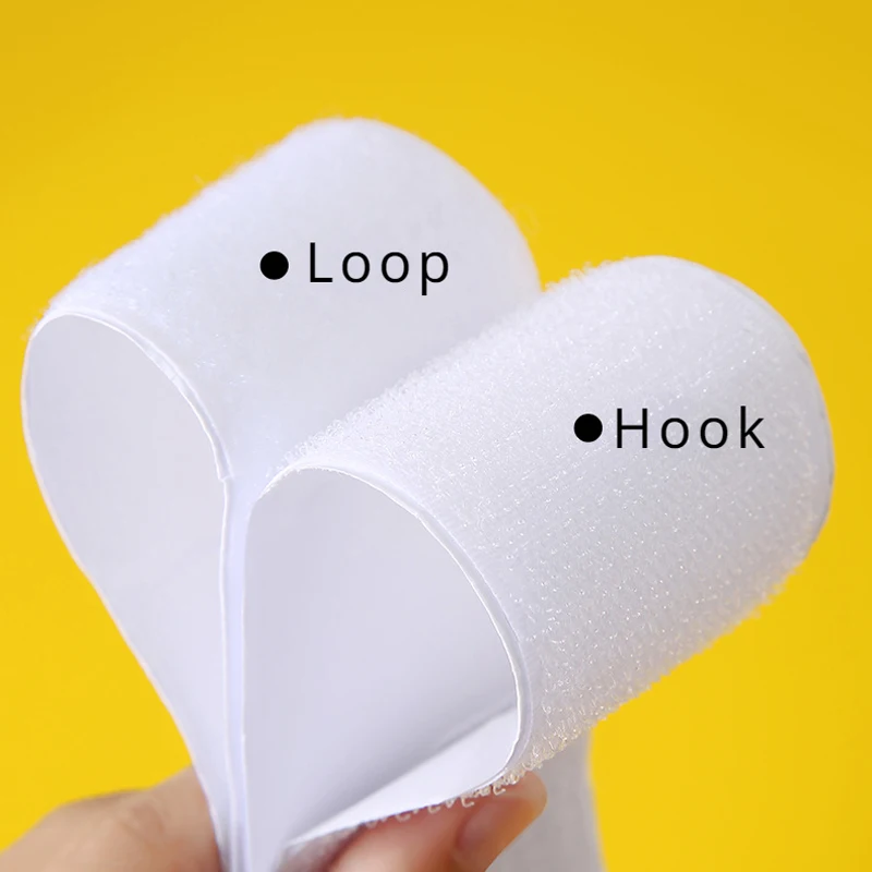 3M/Pairs 16/20/30/50mm Adhesive Fastener Tape Sew on Hook and Loop Tape Nylon Magic Sticker Fabric Tape Sewing Accessories White