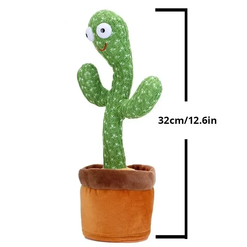 Dancing Cactus Toy Twisting Cactus Repeat Talking Song Speakers Plush Toy for Baby