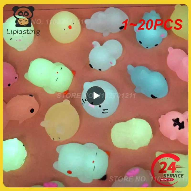 

1~20PCS Novelty Squishy Toys Cute Animal Antistress Decompression Mochi Toy Luminous Pinch Music Stress Relief Toys Kids Gifts