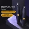 High-quality, efficient, and gentle portable black USB rechargeable mini nose hair trimmer for men. Remove unwanted hair easily  2