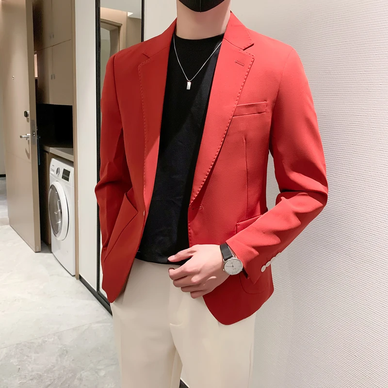 Description Picture 3 of itemThe Main Promotion of New Single-breasted Fashion Slim Suit Jacket Casual All Matching Personality Comfortable Men's Clothing