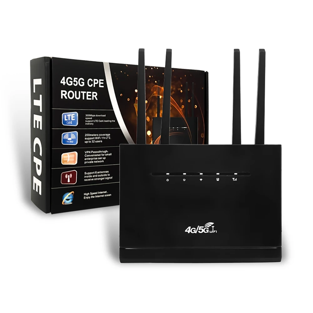 

4G CPE Router WIFI Router Modem 300Mbps with SIM Card Slot Wireless Internet Router RJ45 WAN LAN 4 Antenna Hotspot