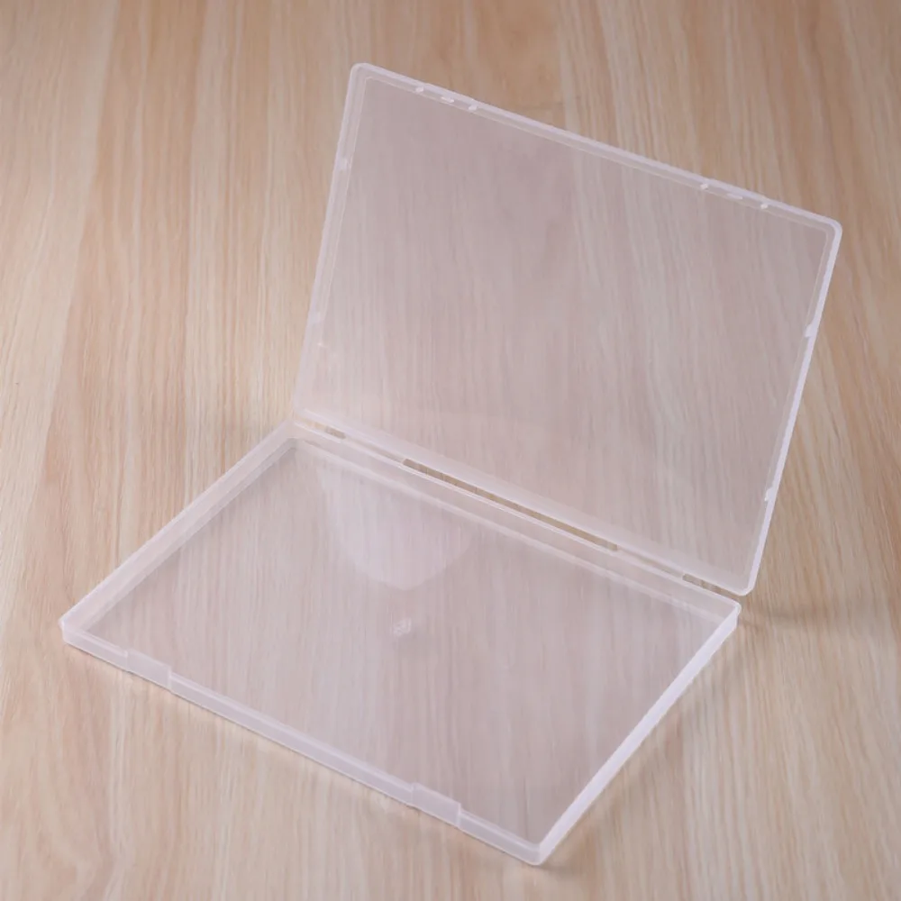 Flat Rectangular Plastic Clear Storage Box Durable Eco-friendly Transparent PP Container Home Storage
