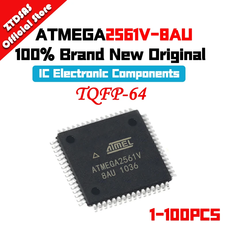 

New Original 1-100PCS ATMEGA2561V-8AU ATMEGA2561V ATMEGA2561 ATMEGA ATMEL IC MCU TQFP-64 Chip