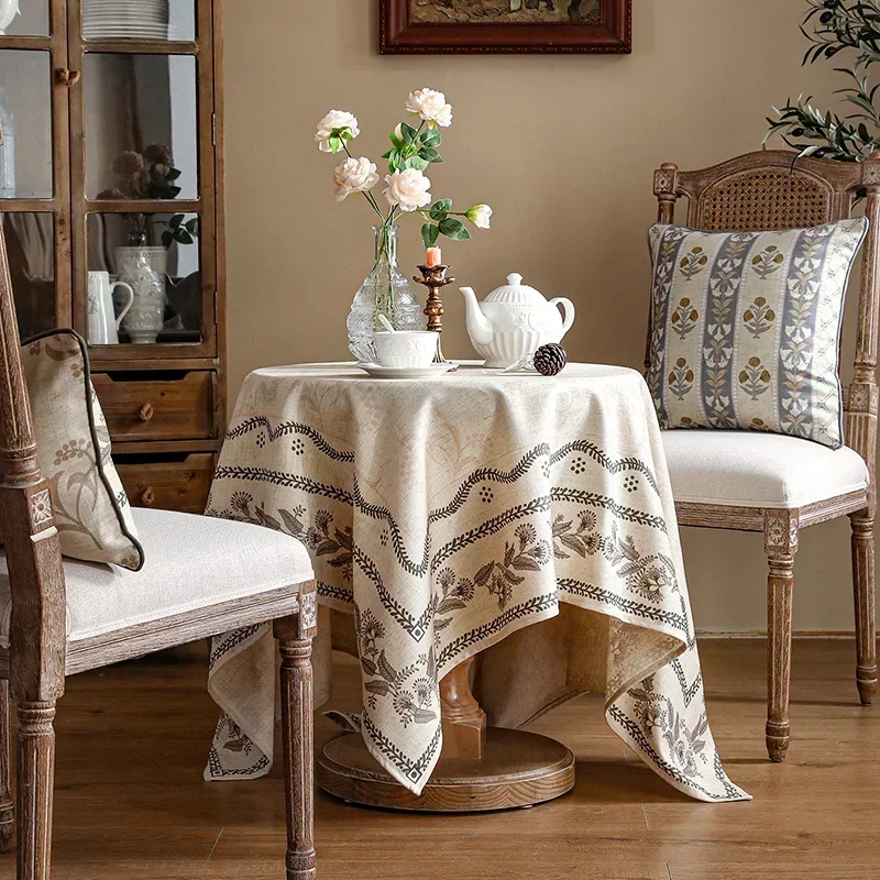 

Table cloth, art , tea , atmosphere feeling cotton linen cover cloth, waterproof