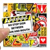 50PCS Warning Stickers Danger Banning Skateboard Fridge Guitar Laptop Motorcycle Travel Classic Toy Cool Decals Sticker 6