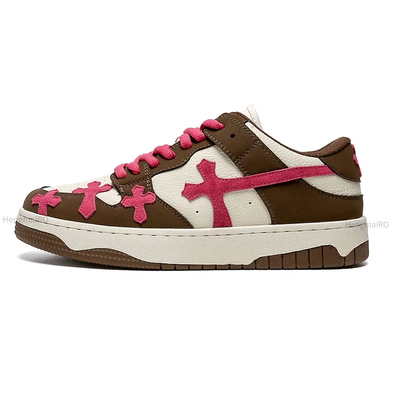 

Women Shoes Retro Fashion Cross Pattern Skateboard Shoes Men Breathable Punk Hip Hop Casual Shoes Couple Student Sport Sneakers