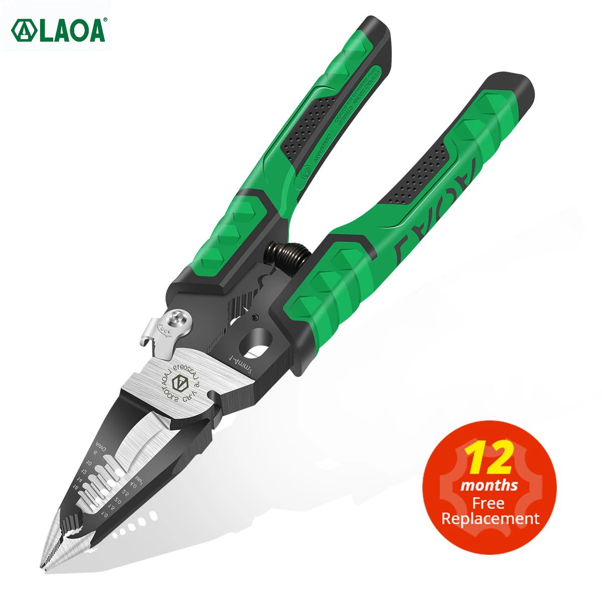 LAOA 9 in 1 Electrician Pliers Multifunctional Needle Nose Pliers for Wire Stripping Cable