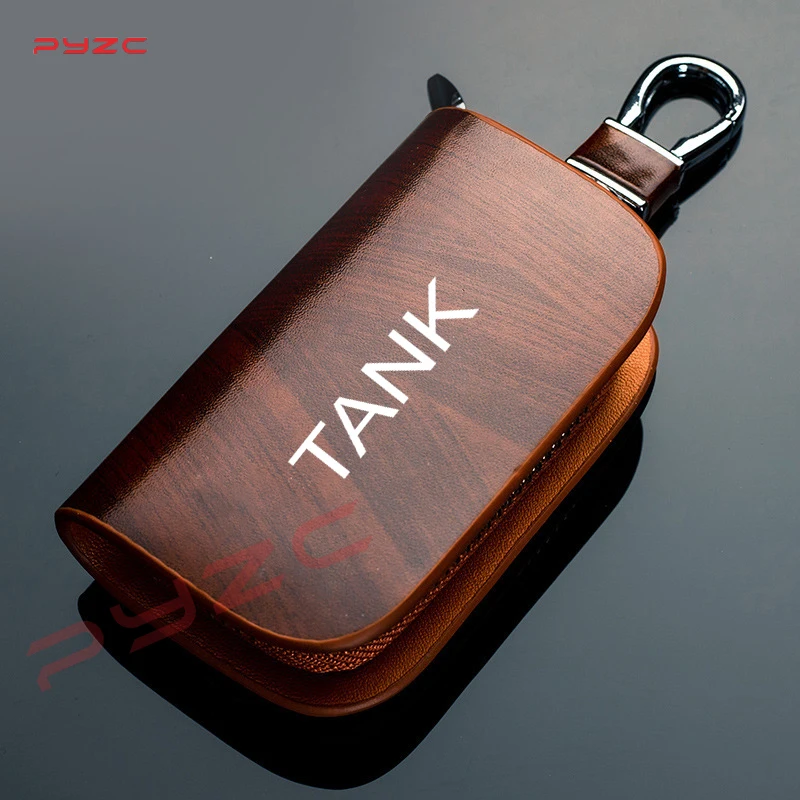 Fashion Vintage Genuine Leather Wallet Key Holder Housekeeper Keys Organizer For GWM Tank 300 400 500 700 800 Accessories