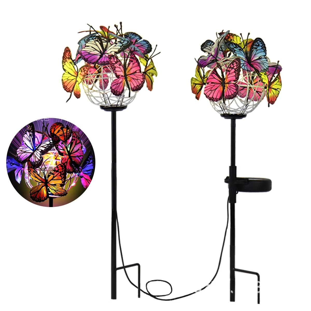 

LED Solar Lamp Outdoor Garden Light Butterfly Ball Wind Chime Lamp Garden Decor Solar Lawn Light Waterproof Yard Landscape Lamp