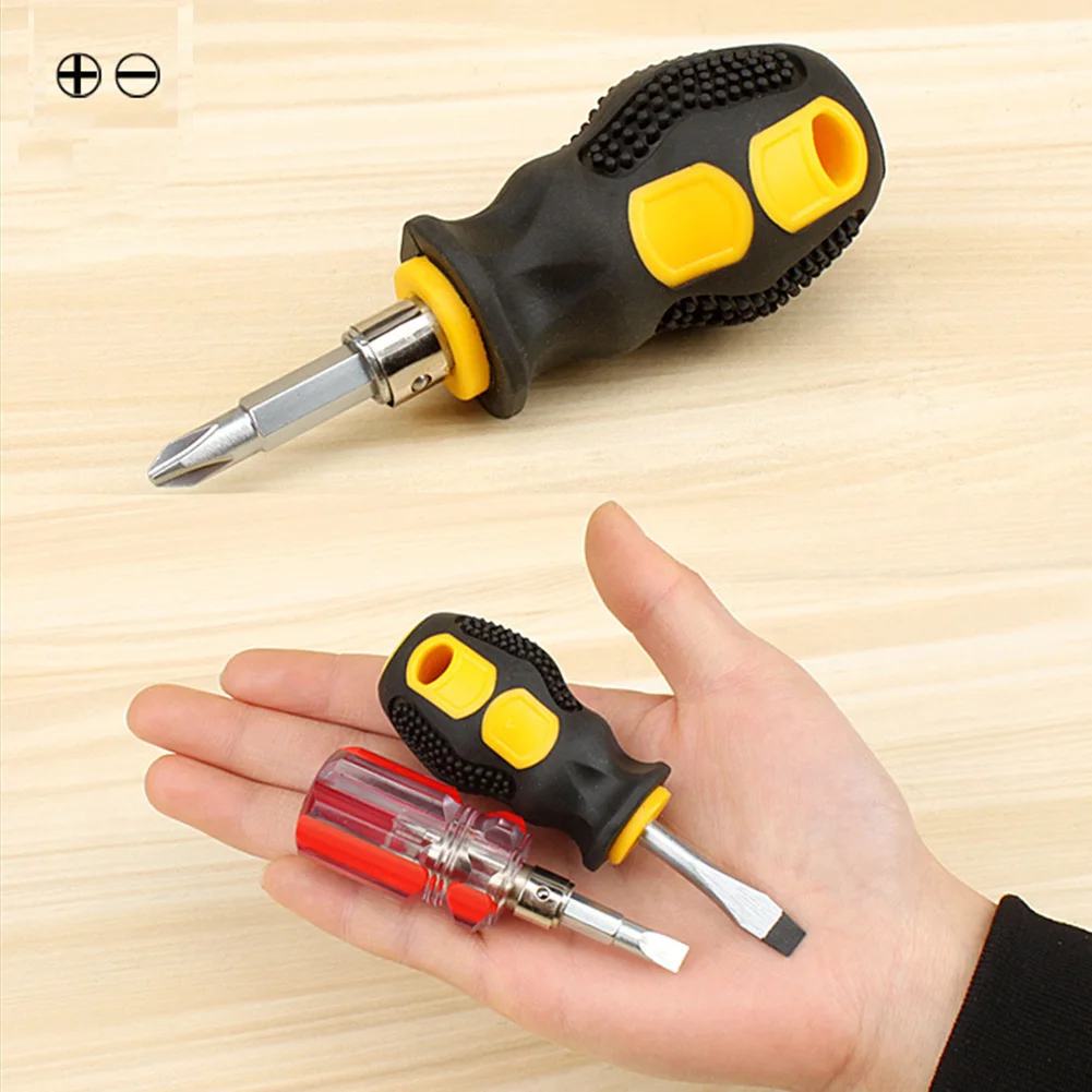 

1pc Precision Screwdriver Mini Short Handle Screwdriver Portable Multifunctional Rubber-coated Transparent Non-slip Hand Tools