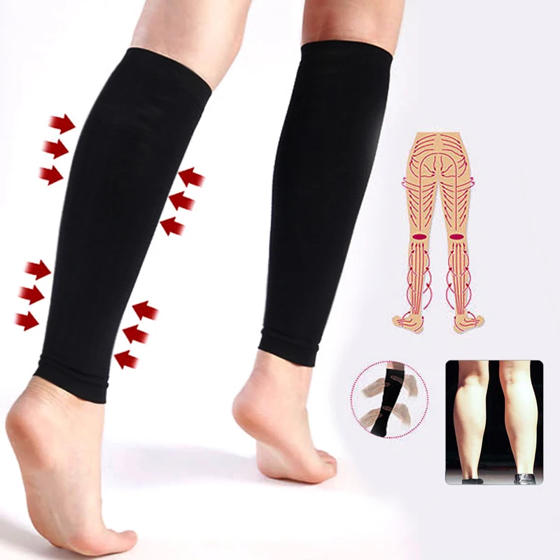Elastic Knee High Compression Stockings Calf Socks Varicose Veins Treat Shaping Graduated Pressure Medical Slim