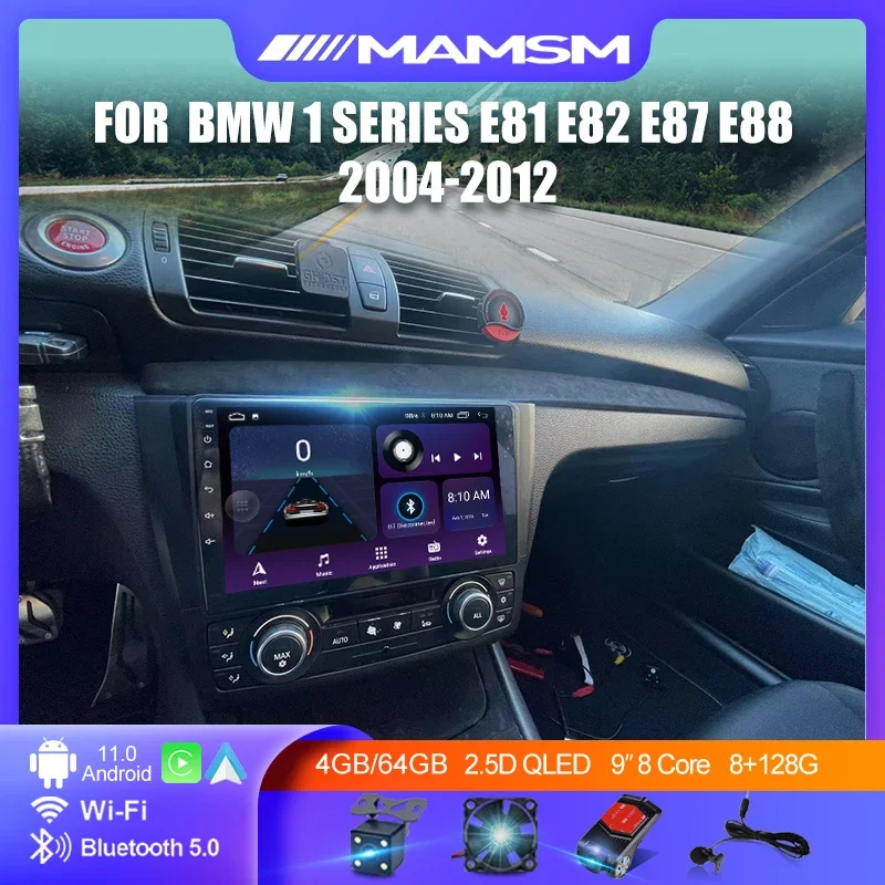 

Автомагнитола для BMW 1-Series E88 E82 E81 E87 2004 - 2012 2K QLED Android 12,0, мультимедийный видеоплеер GPS AI Voice CarPlay 4G Auto