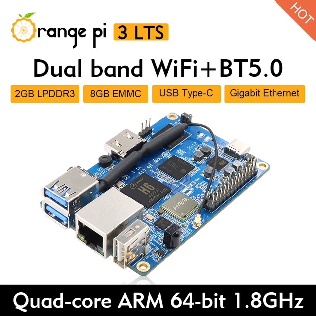 Orange Pi 3 LTS 2G8G EMMC with HDMI+WIFI+BT5.0, AllWinner H6 SoC,Open  Source Board Computer,Run Android 9.0/ Ubuntu/ Debian OS - AliExpress