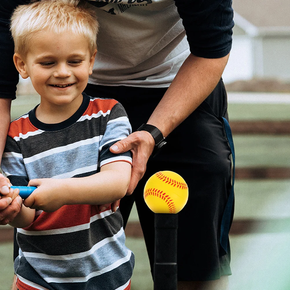 Baseball Balls 4 Pcs Yellow Soft Softballs for Kids Training Sports Practice Playing
