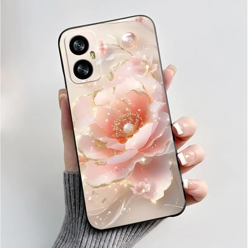 Elegant Butterfly Flower Black Soft Silicone Phone Case - Premium Back Cover