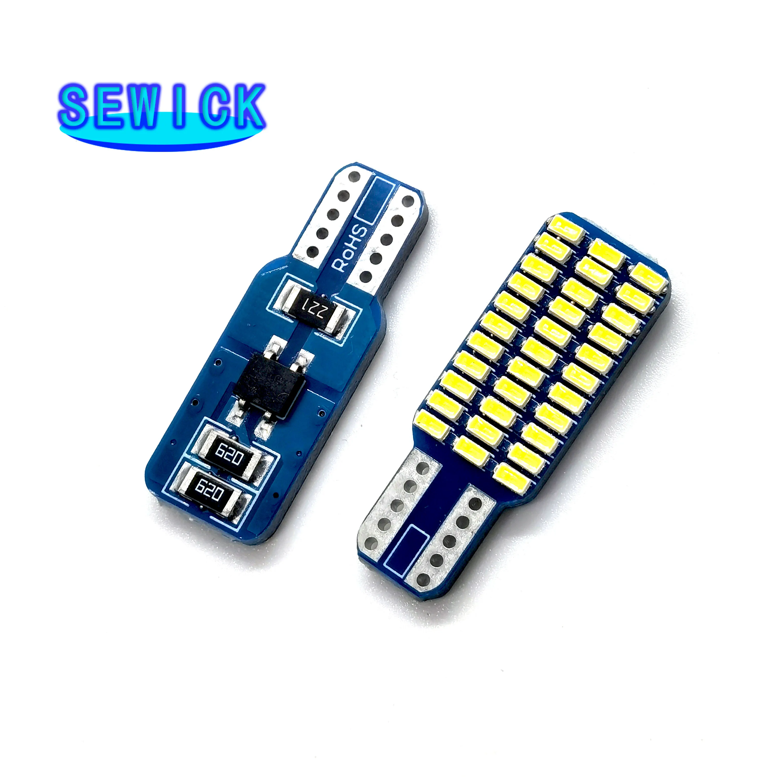 

200PCS T10 Car Interior Lights W5W 194 33SMD Led Instrument Dome Reading Bulb Canbus No Error White 12V Auto License Plate Lamps