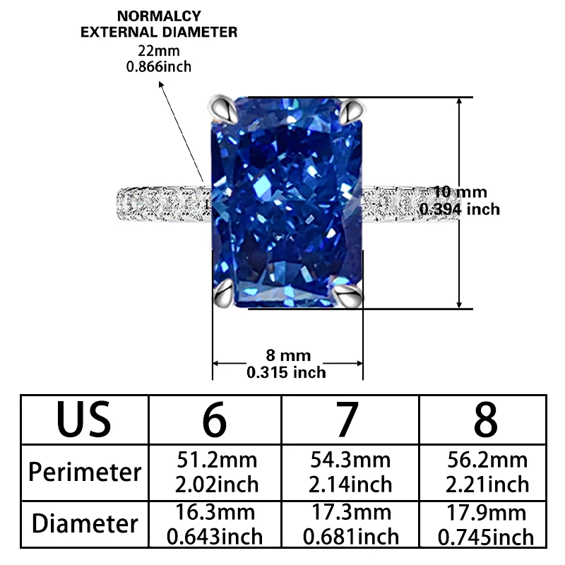 S925 Sterling Silver Fine Quality 3.5carat Tanzanite Blue Zircon Sparkle 5A Good quality Ice Cut High Carbon Diamond Ladies ring 2