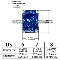 S925 Sterling Silver Fine Quality 3.5carat Tanzanite Blue Zircon Sparkle 5A Good quality Ice Cut High Carbon Diamond Ladies ring 2