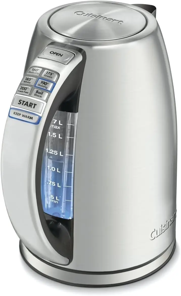 Stainless Steel Cordless Electric Kettle with 6 Preset Temperatures (White), CPK-17 2