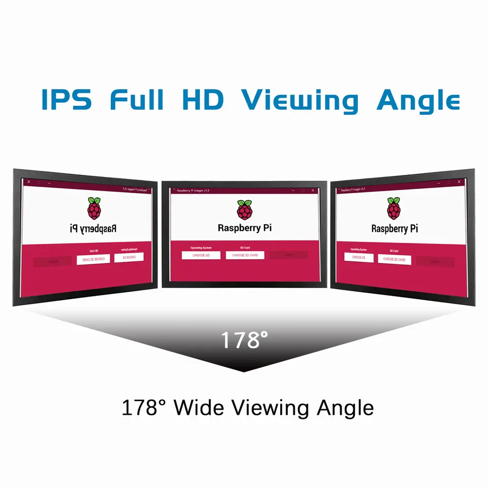 Raspberry Pi 7 Inch NONTouch Screen IPS 1024x600 HD LCD HDMI- Display for RPI 4B 3B+ 3B PC Secondary Screen Portable Monitor image 5