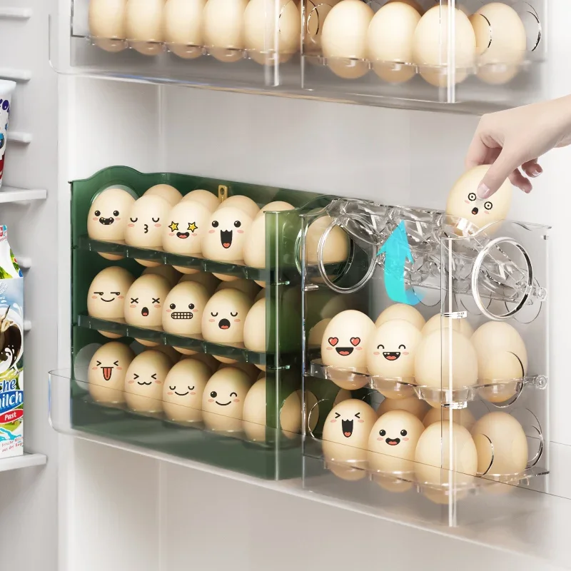 

Полки для хранения яиц-пищевой кухонный рефрижератор с боковой стороны, 3-слойная Двусторонняя организация