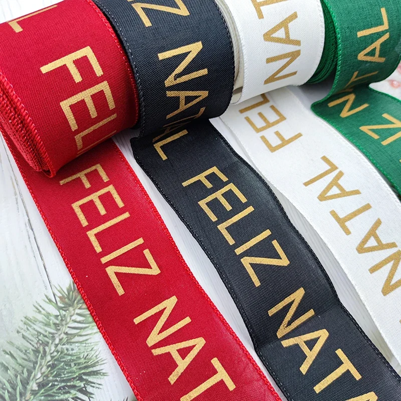 레드 그린 별 눈송이 다채로운 리본, 엘크 휴일 장식 리본, 크리스마스 새해 홈 장식 활, 10 야드
