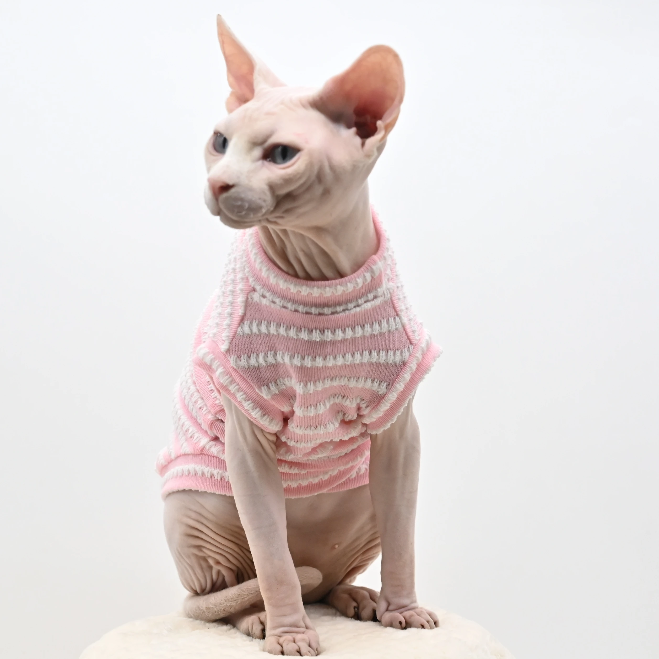 

Sphynx Cat Clothes Hairless Cat Clothes Cat Summer Pure Cotton Skin-friendly Close-fitting Cat Clothing for Small Cats and Dogs